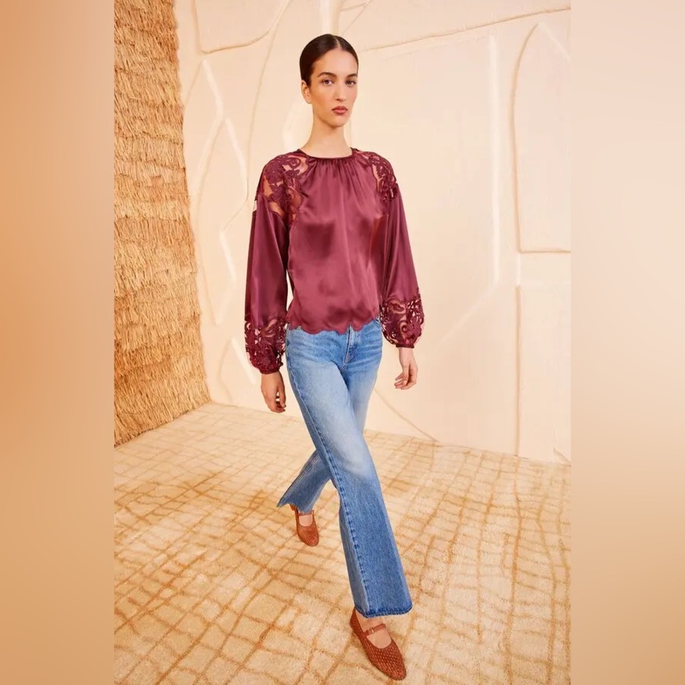 Ulla Johnson Mathilde Blouse in Amethyst